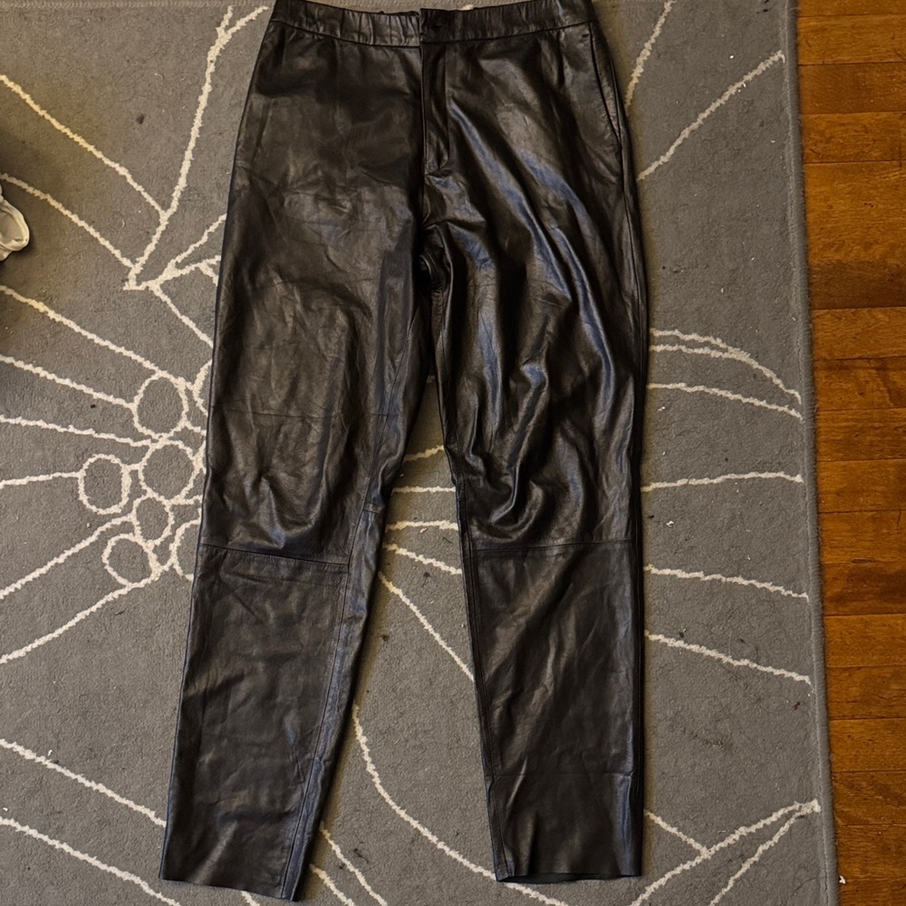 Vince Midnight Leather Trousers